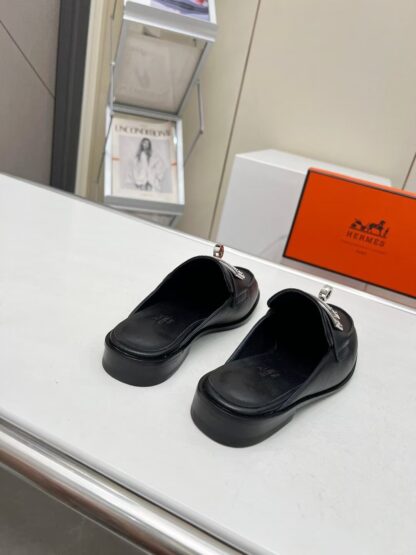 Hermès classic black half-slippers - Image 4
