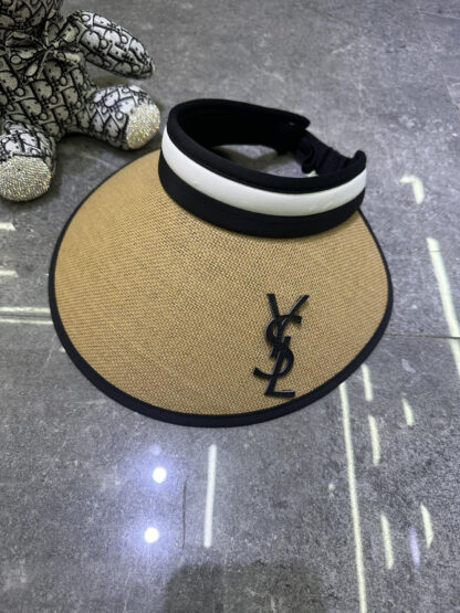 Yves Saint Laurent black vinyl sun hat - Image 4
