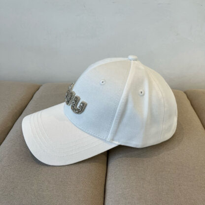 Miu Miu exquisite diamond logo fashion baseball cap - Image 5