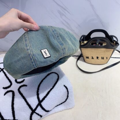 Yves Saint Laurent denim beret - Image 4