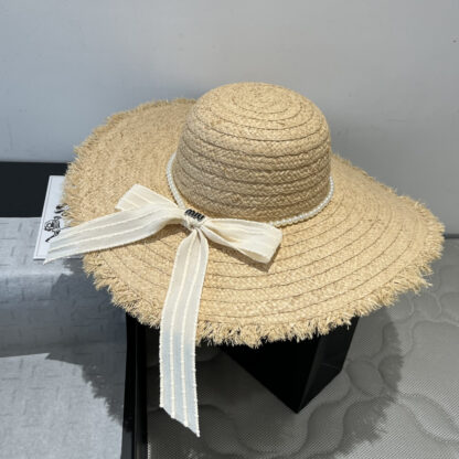Miu Miu raffia wide-brimmed beach sun hat - Image 5