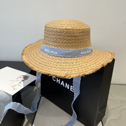 Miu Miu raffia straw bowler hat - Image 5