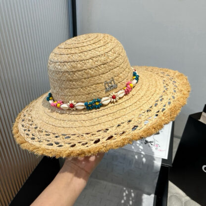 Miu Miu Raffia Straw Beach Hat - Image 5