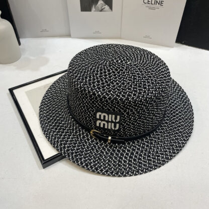 Miu Miu hollow hat flat top straw hat - Image 5
