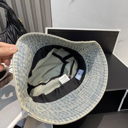 Prada washed soft denim bucket hat for men and women - Image 4
