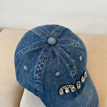Miu Miu rose embroidered denim bucket hat - Image 5