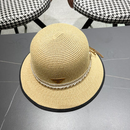Prada summer high fashion sun protection straw hat - Image 4