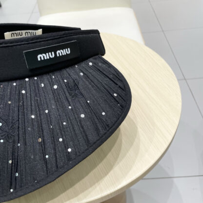 Miu Miu sparkling rhinestone hollow top sun hat - Image 5