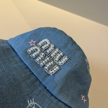 Miu Miu Fashion Print Diamond Bucket Hat - Image 5