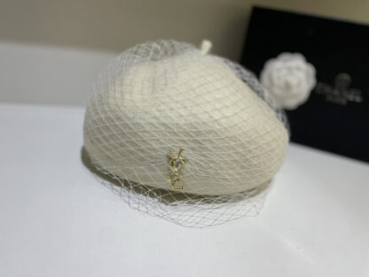 Yves Saint Laurent mesh wool beret - Image 3