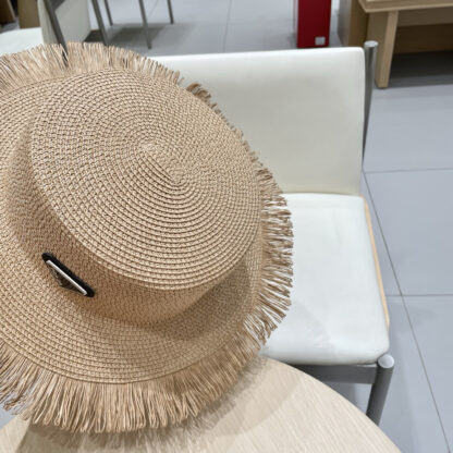 Prada new flat top tassel straw hat - Image 4