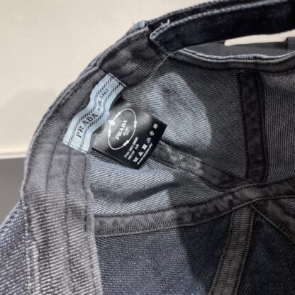 Prada denim inverted triangle baseball cap - Image 4