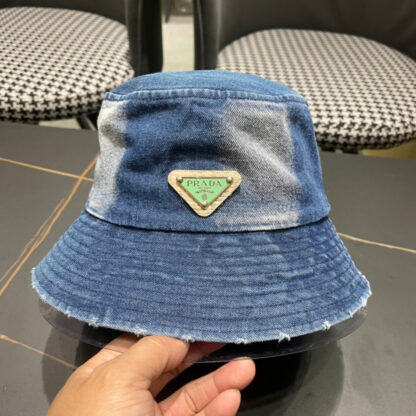 Prada denim triangle bucket hat - Image 4