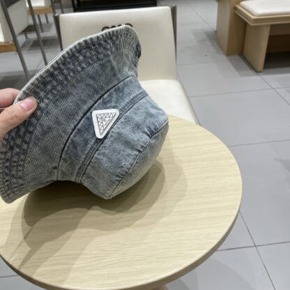 Prada new washed distressed denim bucket hat - Image 4