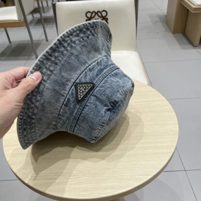 Prada new washed old denim bucket hat - Image 4