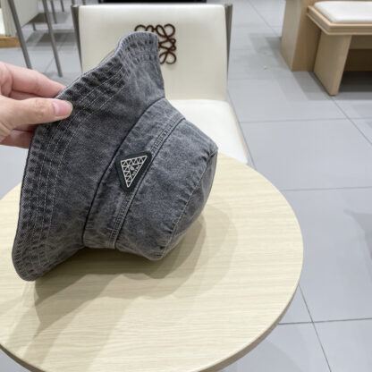 Prada new washed old denim bucket hat - Image 3