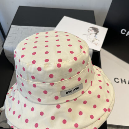 Miu Miu Casual Polka Dot Bucket Hat Sun Hat - Image 5