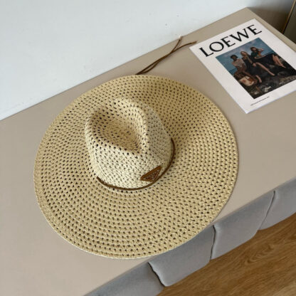 Prada Sunshade Large Straw Hat - Image 4