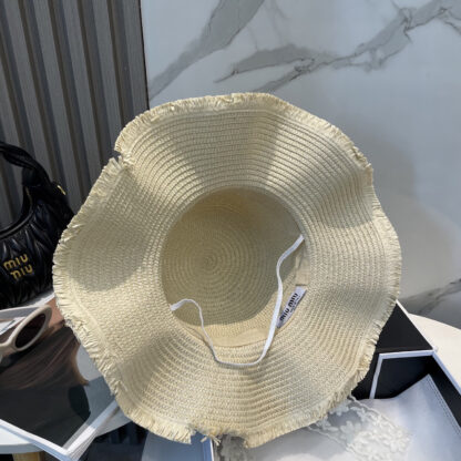 Miu Miu casual lace ribbon straw hat - Image 5