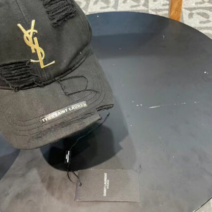 Saint Laurent lettering hot stamped baseball cap - Image 4