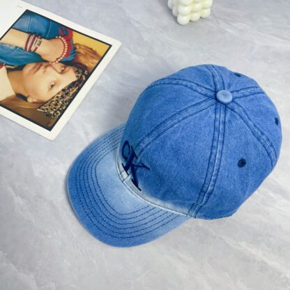 Calvin Kleinf washed denim baseball cap - Image 4