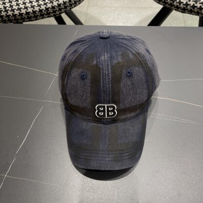 Balenciaga niche graffiti double B denim baseball cap - Image 4