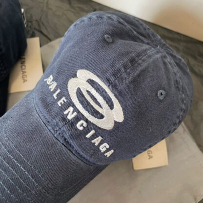 Balenciaga new double circle letter embroidered baseball cap - Image 4