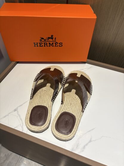 Hermes brown comfortable all-match non-slip breathable casual slippers - Image 4