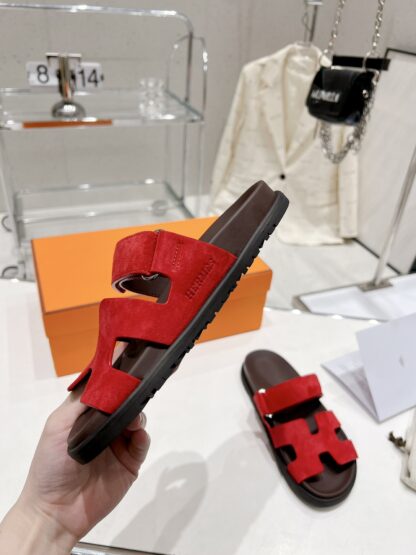 Hermès Spring and Summer New Red Comfort Slippers - Image 4