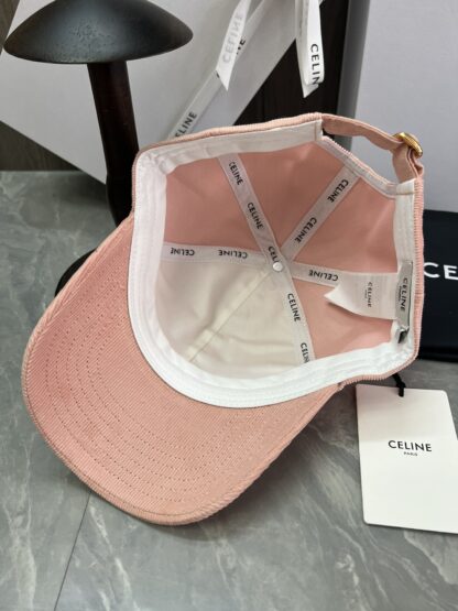 Celine logo patch cotton velvet baseball cap - Image 4