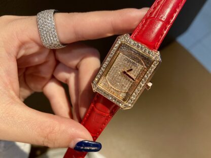 Chanel stylish simple square full diamond watch - Image 5