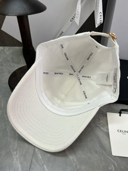 Celine logo patch cotton velvet baseball cap - Image 4