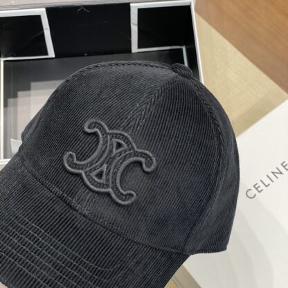 Celine autumn and winter logo corduroy baseball cap - Image 4
