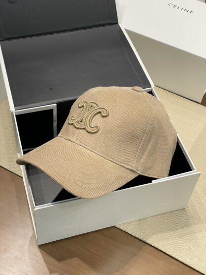 Celine autumn and winter logo corduroy baseball cap - Image 4