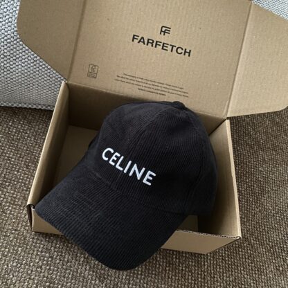 Celine autumn and winter logo corduroy baseball cap - Image 4