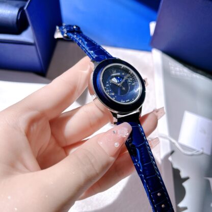 Swarovski Sky Moon Phase Quartz Leather Watch - Image 4