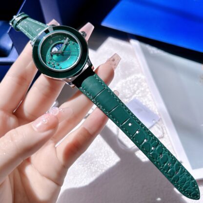 Swarovski Sky Moon Phase Quartz Leather Watch - Image 4