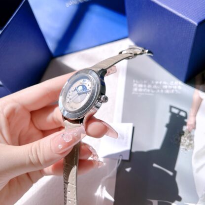 Swarovski Sky Moon Phase Quartz Leather Watch - Image 4