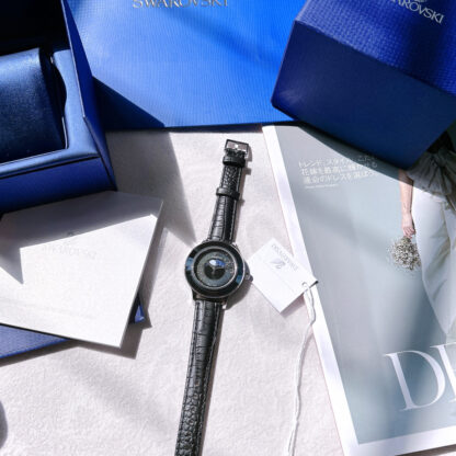 Swarovski Sky Moon Phase Quartz Leather Watch - Image 4