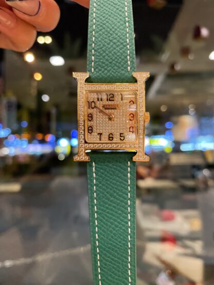 Hermes square dial exquisite diamond temperament watch - Image 4