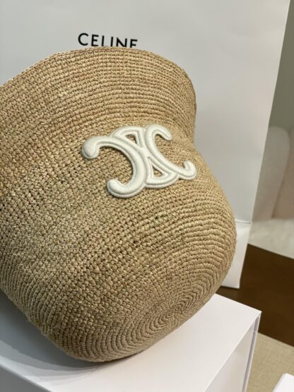 Celine raffia woven straw hat - Image 4
