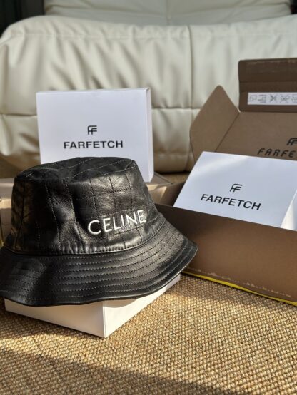 Celine sheepskin diamond high fashion bucket hat - Image 4