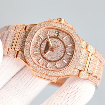 Patek Philippe 7118 Women's Nautilus Full Diamond T-Brick Double Limited Edition Watch - Image 4
