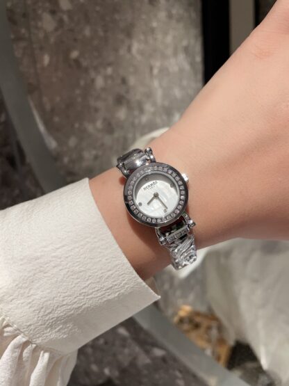 Hermes Rose Gold and Diamond Watch - Image 4