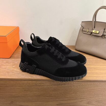 Hermes couple black casual sports shoes - Image 4