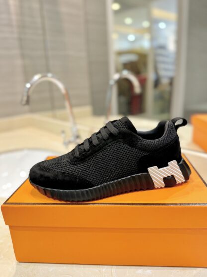 Hermès classic black couple breathable casual sports shoes - Image 4