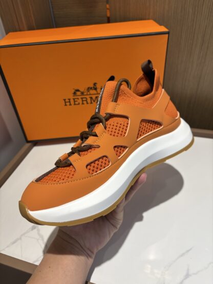 Hermes orange stylish simple casual sports shoes - Image 4
