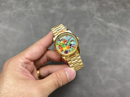 Rolex Oyster Perpetual Day-Date with Mosaic enamel dial - Image 4