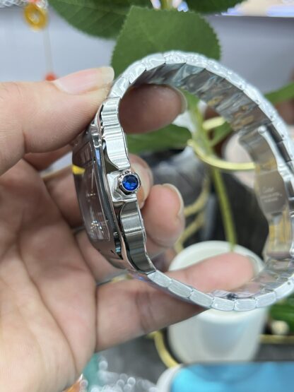 Cartier Santos grey dial mechanical watch - Image 4