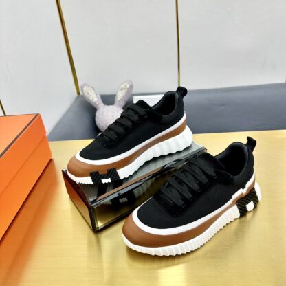 Hermès classic couple style black and brown color matching sports casual shoes - Image 4